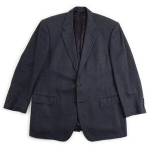 BROOKS BROTHERS navy silk linen wool blend blazer jacket size 43R